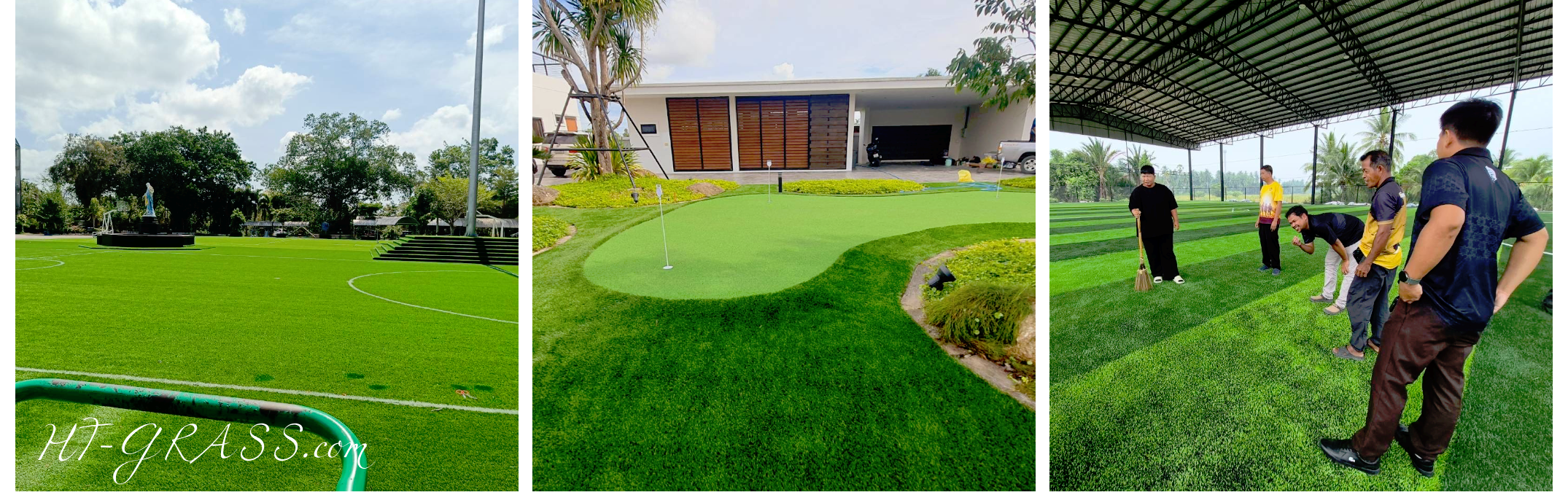 ผลงานปูหญ้าเทียม HT-GRASS พร้อมบริการติดตั้งหญ้าเทียม